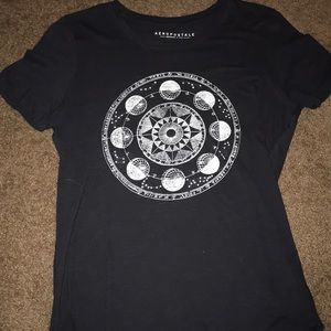 Black Aeropostale Astrology Graphic T-Shirt (M)
